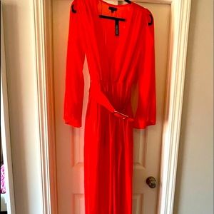 Long over short split maxi dress